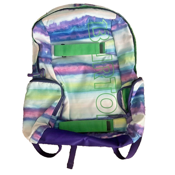 Burton Snowboard Backpack Tie Dye Purple Green Outdoors School Hiking Colorful - Picture 1 of 8